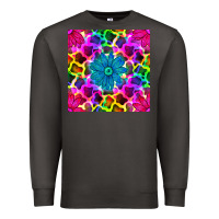 Smoke neon cowhide with flower seamless pattern Premium Sweatshirt - BundleAndBundleShop