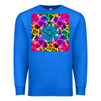 True Royal neon cowhide with flower seamless pattern Premium Sweatshirt - BundleAndBundleShop
