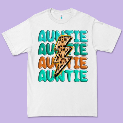 Auntıe With Lightning Bolt Premium Tee Designed By Maliassmallbusiness