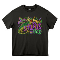 Asphalt mardi saurus rex mardi gras Heavy Core Tee - MaliasSmallBusiness