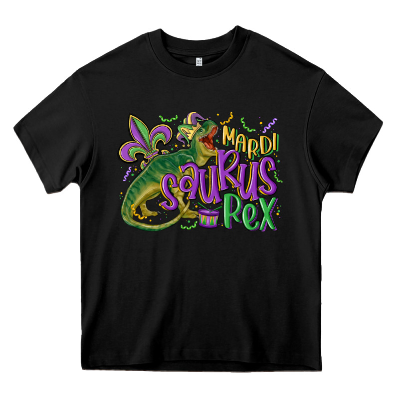 Mardi Saurus Rex Mardi Gras Heavy Core Tee by MaliasSmallBusiness | Teevron
