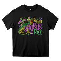 Black mardi saurus rex mardi gras Heavy Core Tee - MaliasSmallBusiness