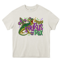 Cream mardi saurus rex mardi gras Heavy Core Tee - MaliasSmallBusiness