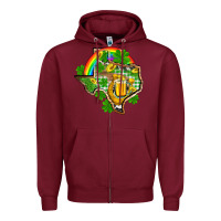 Burgundy Texas St. Patrick's Day Zipper Hoodie - OliviaCreatesArt