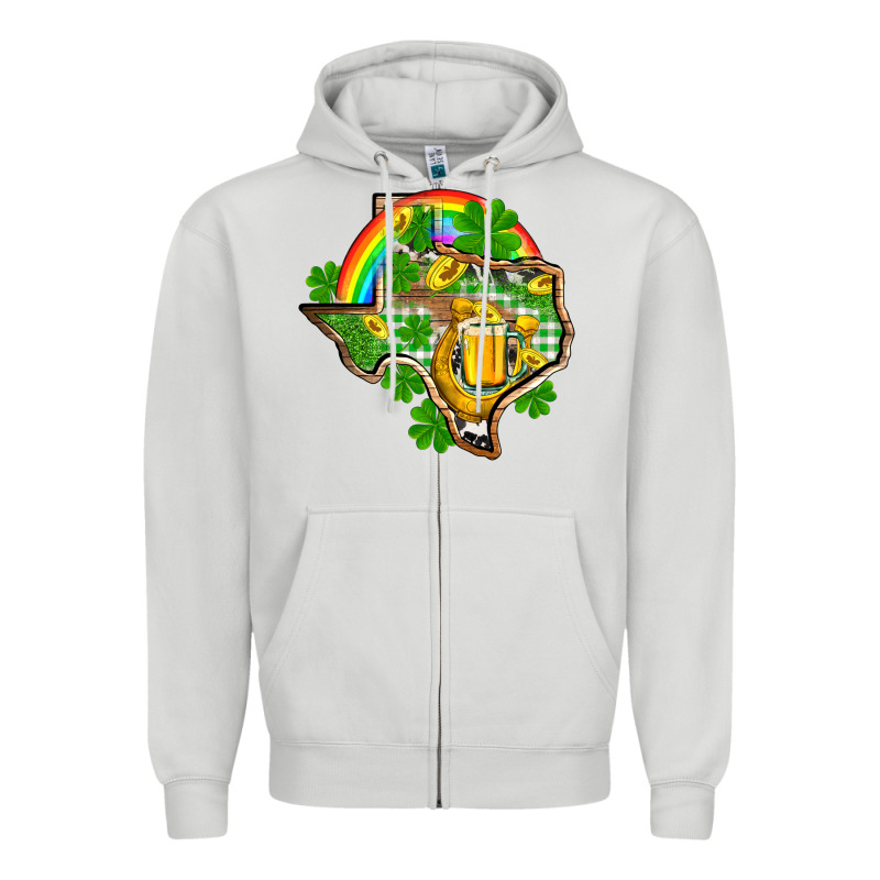Texas St. Patrick's Day Zipper Hoodie by OliviaCreatesArt | Teevron