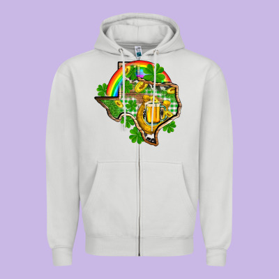 Texas St. Patrick's Day Zipper Hoodie Designed By Oliviacreatesart