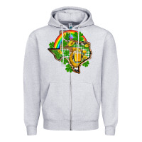 Heather Grey Texas St. Patrick's Day Zipper Hoodie - OliviaCreatesArt