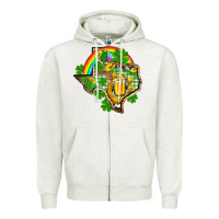 Oatmeal Heather Texas St. Patrick's Day Zipper Hoodie - OliviaCreatesArt