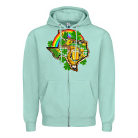 Seafoam Texas St. Patrick's Day Zipper Hoodie - OliviaCreatesArt