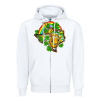 White Texas St. Patrick's Day Zipper Hoodie - OliviaCreatesArt