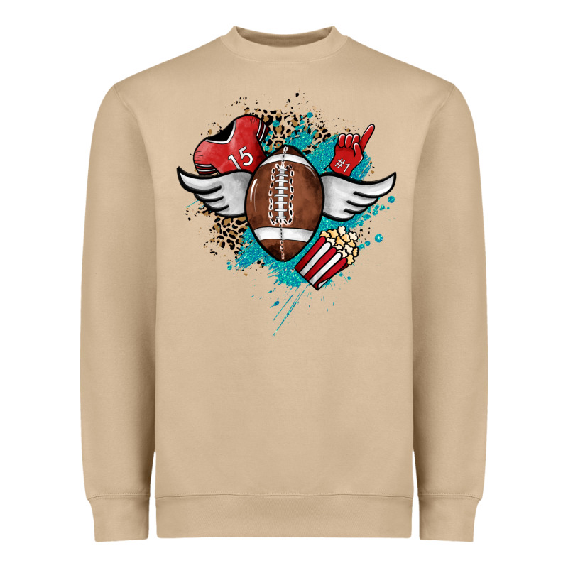 Football Ball Leopard Glitter Heavyweight Sweatshirt by HowdyJamesFarm | Teevron