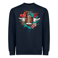 Navy Football ball leopard glitter Heavyweight Sweatshirt - HowdyJamesFarm