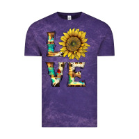 Cloud Purple western love with sunflower Vintage Tee - Artiststas
