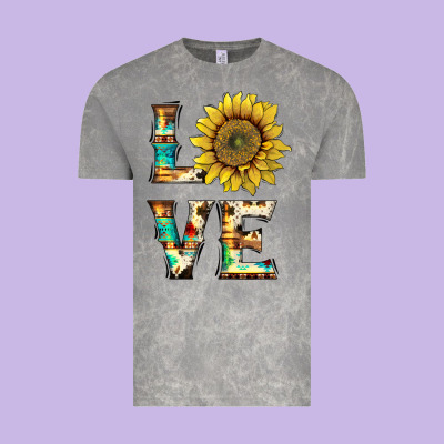 Western Love With Sunflower Vintage Tee Designed By Artiststas