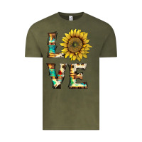 Vintage Olive western love with sunflower Vintage Tee - Artiststas