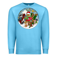 Ocean Blue Joy gingerbread Premium Sweatshirt - FaDigitalArtStudio