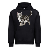 Black American Shorthair Cat Urban Hoodie - LillyAllenDesigns