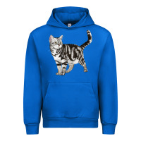 Cobalt American Shorthair Cat Urban Hoodie - LillyAllenDesigns