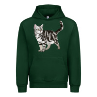 Forest Green American Shorthair Cat Urban Hoodie - LillyAllenDesigns