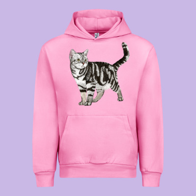 American Shorthair Cat Urban Hoodie Designed By Lillyallendesigns