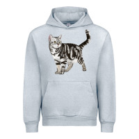 Heather Grey American Shorthair Cat Urban Hoodie - LillyAllenDesigns