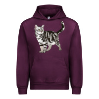Mauve Wine American Shorthair Cat Urban Hoodie - LillyAllenDesigns