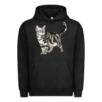 Pigment Black American Shorthair Cat Urban Hoodie - LillyAllenDesigns