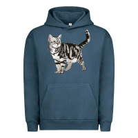 Pigment Midnight Navy American Shorthair Cat Urban Hoodie - LillyAllenDesigns