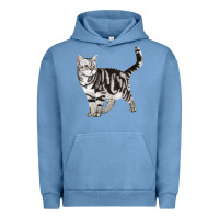 Pigment Pebble Blue American Shorthair Cat Urban Hoodie - LillyAllenDesigns