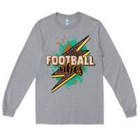 Heather Grey Football vibes Long Sleeve Tee - NancyCooperArtShop