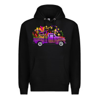 Black Mardi Gras Leopard Truck Premium Hoodie - FaDigitalArtStudio