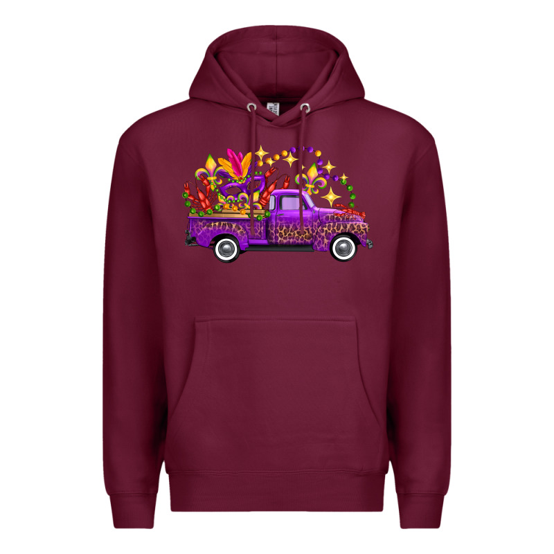 Mardi Gras Leopard Truck Premium Hoodie by FaDigitalArtStudio | Teevron