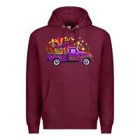 Burgundy Mardi Gras Leopard Truck Premium Hoodie - FaDigitalArtStudio