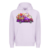 Lilac Mardi Gras Leopard Truck Premium Hoodie - FaDigitalArtStudio