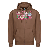 Chestnut valentines day coffee cups Zipper Hoodie - OliviaCreatesArt