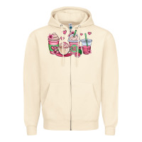 Sandshell valentines day coffee cups Zipper Hoodie - OliviaCreatesArt