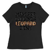 Black mascara leopard done Ladies Tee - MaliasSmallBusiness