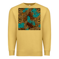 Antique Gold tiger leopard turquoise glitter seamless pattern Premium Sweatshirt - BundleAndBundleShop