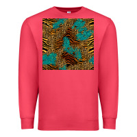 Cardinal tiger leopard turquoise glitter seamless pattern Premium Sweatshirt - BundleAndBundleShop