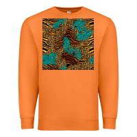 Carrot tiger leopard turquoise glitter seamless pattern Premium Sweatshirt - BundleAndBundleShop