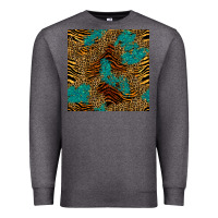 Charcoal Heather tiger leopard turquoise glitter seamless pattern Premium Sweatshirt - BundleAndBundleShop