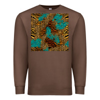 Chestnut tiger leopard turquoise glitter seamless pattern Premium Sweatshirt - BundleAndBundleShop