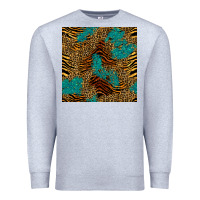 Heather Grey tiger leopard turquoise glitter seamless pattern Premium Sweatshirt - BundleAndBundleShop