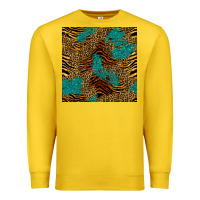 Lemon tiger leopard turquoise glitter seamless pattern Premium Sweatshirt - BundleAndBundleShop