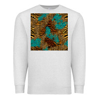 Oatmeal Heather tiger leopard turquoise glitter seamless pattern Premium Sweatshirt - BundleAndBundleShop
