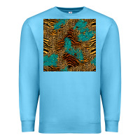 Ocean Blue tiger leopard turquoise glitter seamless pattern Premium Sweatshirt - BundleAndBundleShop