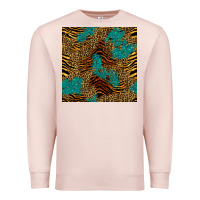 Pale Pink tiger leopard turquoise glitter seamless pattern Premium Sweatshirt - BundleAndBundleShop