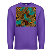 Purple tiger leopard turquoise glitter seamless pattern Premium Sweatshirt - BundleAndBundleShop