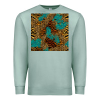 Seafoam tiger leopard turquoise glitter seamless pattern Premium Sweatshirt - BundleAndBundleShop