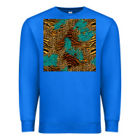 True Royal tiger leopard turquoise glitter seamless pattern Premium Sweatshirt - BundleAndBundleShop